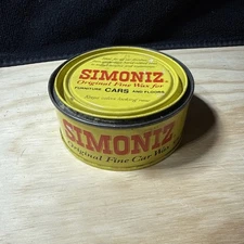 VTG Simoniz Original Car Wax Metal Tin Can Advertising Auto Gas (not For Use)