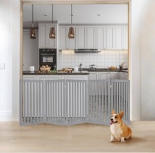 Free Standing Dog Gate Portable Dog Fence 5 Panel Indoor 36" H Pet Kids Barrier