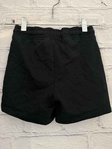 Cat & Jack Solid Black Sweat Shorts Elastic Waist plus Drawstring Girl's 6/6X - Picture 8 of 8