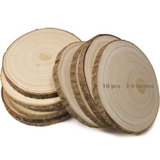 10 Pcs Large Unfinished Wood Slices for Centerpieces 7-8 Inches Rounds