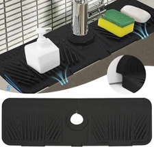 Silicone Faucet Mat Kitchen Sink Splash Guard Slip Drain Pad Drip Catcher Tray