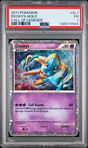 SWIRL PSA 1 2011 Pokemon Call of Legends SHINY Deoxys Holo Foil Rare SL1