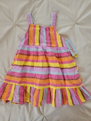 Cat & Jack Toddler Girls Multicolor Striped Tank Summer Dress Size 2T Retail $18