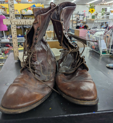 Vintage Leather Lace-Up Boots Vero Cuoio Made In Italy