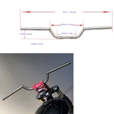 1“ Silver Straight Short Drag Handlebar for Harley Street Bob Low Rider FLSL FXD