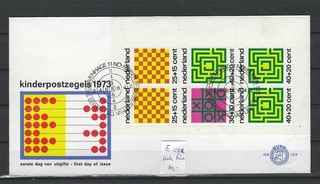 Nederland FDC E129a KIND BLOK zonder adres CV 60 €