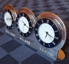 OROLOGIO DA TAVOLO World Desk Clock Millennium Collection ARGENTO 925 UBS