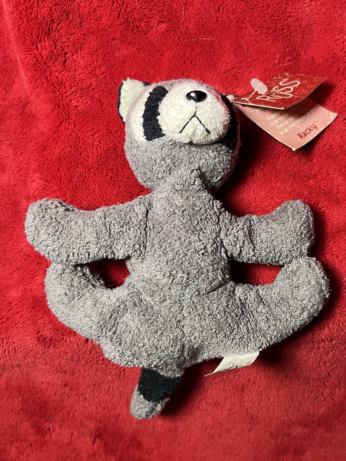 Russ Luv Pet Racky Raccoon Grey Chamois 5” Beanie Plush Small Floppy Lovey Tag!