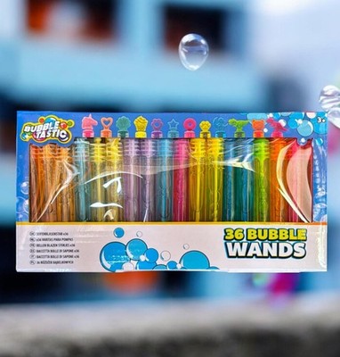 36 Kinder Blasen Zauberstäbe & Röhrchen 10cm Kinder Party Beute Tasche Spielzeug Füllung Gastgeschenke