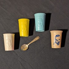 Vintage Gerber Baby 4 Cups And Spoon