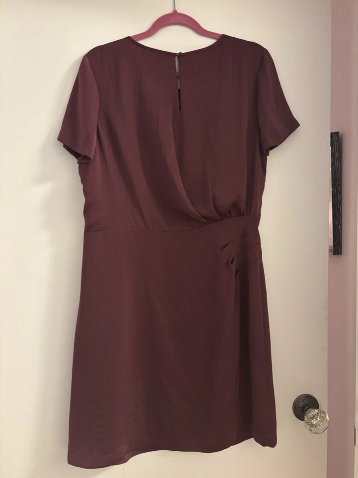 Lucky Brand короткий рукав бордовый колена длина винтажный вид платье L никогда Wrn - Изображение 2 из 3