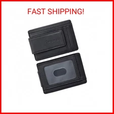 Toughergun Genuine Leather Magnetic Front Pocket Money Clip Wallet RFID Blocking