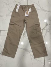 Tan cargos with multiple pockets wide leg cargopants SIZE:7/28