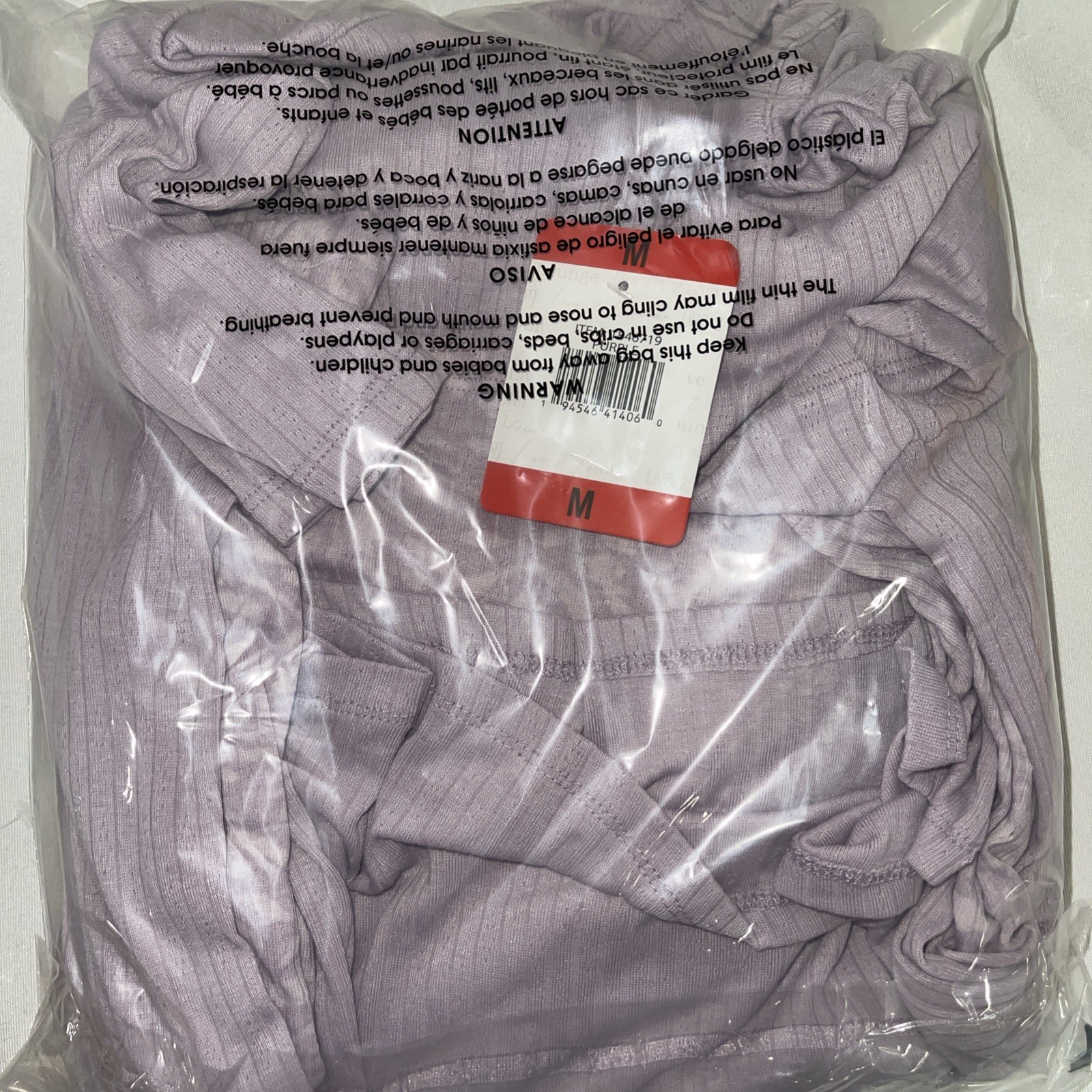 Live2Lounge Women’s 4-piece Pointelle Lounge Set, Purple, M