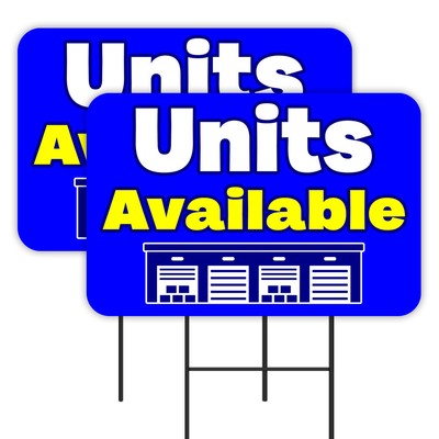 Storage Units Available (Blue/Yellow) 2 Pack Double-Sided Yard Signs 16'' x 24'' w