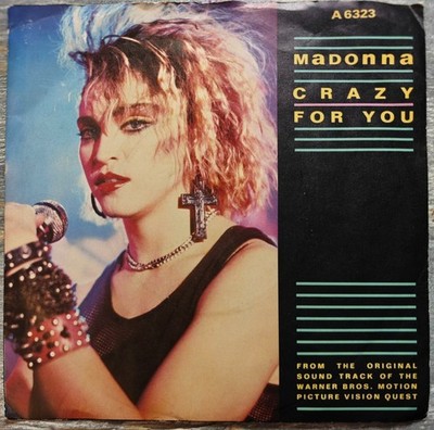    Madonna   Crazy For You 7  Vinyl UK Geffen A 6323 1985 45RPM Vision Quest