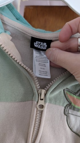 STAR WARS MANDALORIAN GROGU THE CHILD BABY YODA KIDS HOODIE SIZE 12/14 - Picture 2 of 5