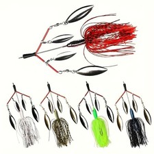 5PCS Bait Spinnerbait with Jig Head Silicone Skirts for Pike Peche Bass