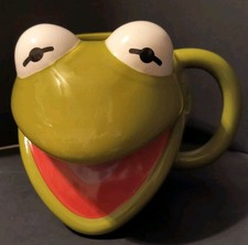 Disney the Muppets Kermit the Frog 22 oz 3D Head Mug with Handle NEW! Free Ship!