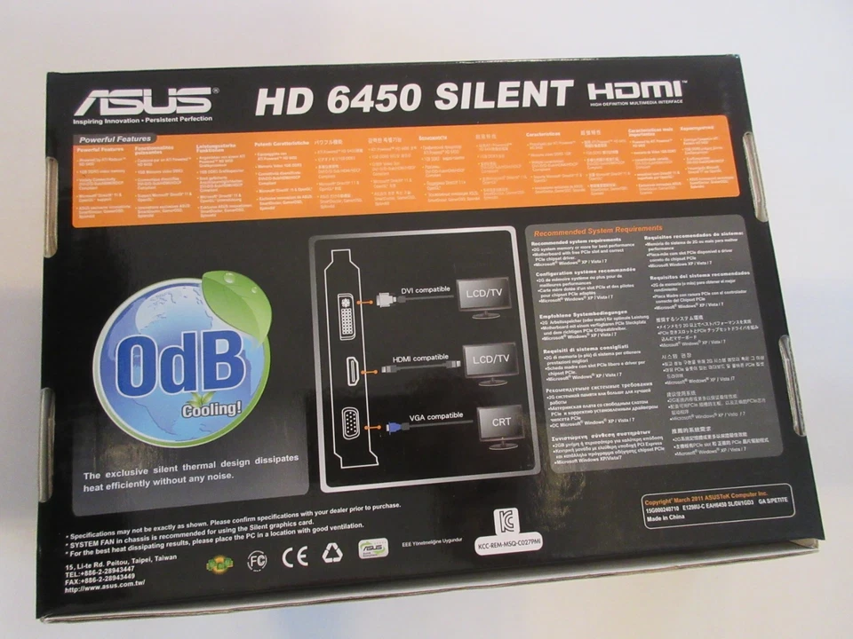 ASUS AMD Radeon HD 6450 (EAH6450 SILENT/DI/512MD3(LP)) 512 MB DDR3 SDRAM PCI - Image 3 of 4