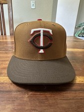MINNESOTA TWINS NEW ERA 7 1/4 59FIFTY BROWN Fitted Side Patch Hat Cap