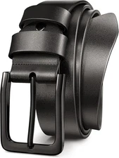 Men's Black Dress Belt – 1.5" Genuine Leather Casual & Formal Belt