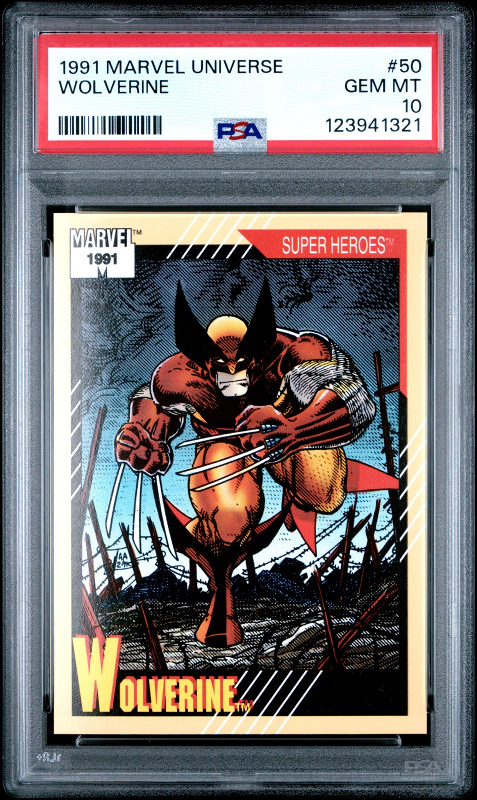 1991 MARVEL UNIVERSE #50 WOLVERINE PSA 10