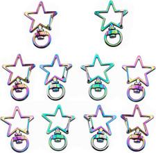 Star Snap Hook 10PCS Rainbow Color Star Shape Lobster Swivel Clasps Key Chain Ke