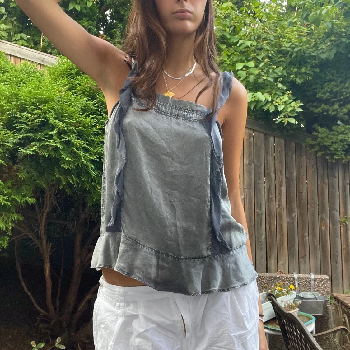 Zadig & Voltaire Womens Top Medium Gray Blue Tank NEW READ