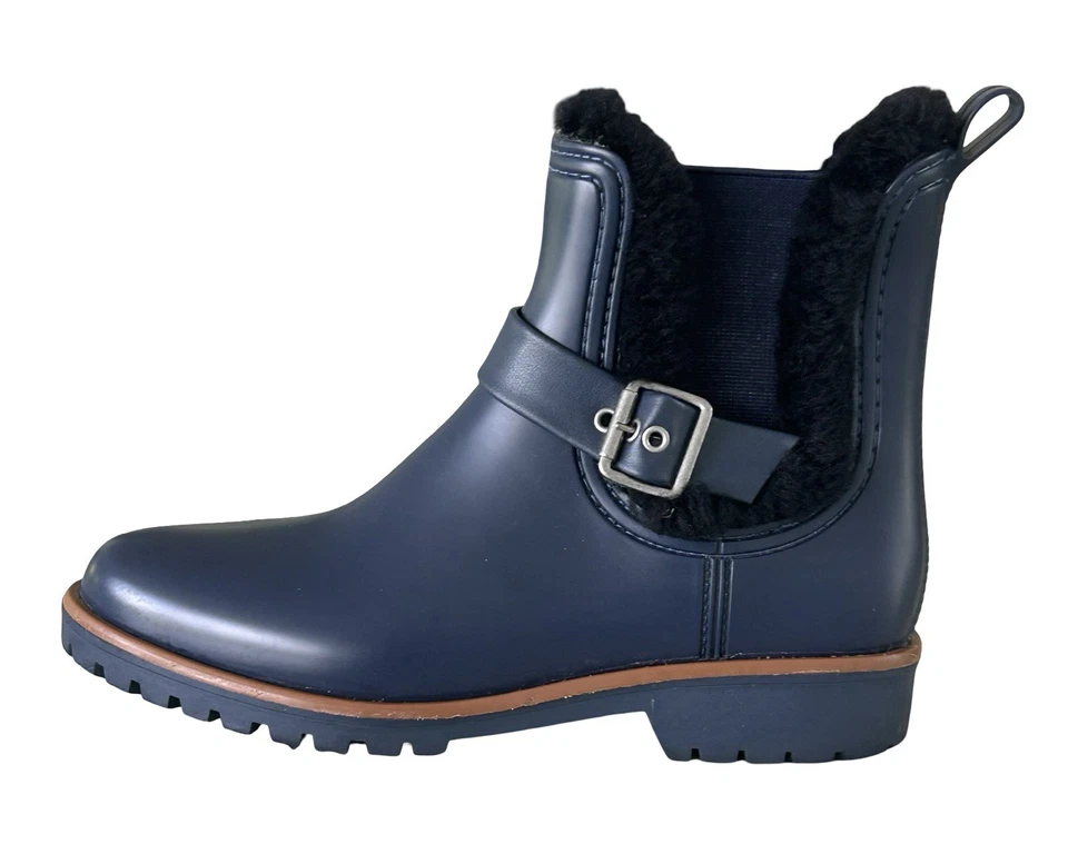 Bernardo Anthropologie Zain Invierno Botas de Lluvia Azul Marino Impermeables Para Mujer Talla 9” Foto 2 de 4