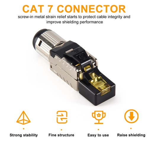 6 Pack Werkzeuglos Geschirmter RJ45 8, Cat8 Feld Abschluss Stecker, Cat8 S4263 - Afbeelding 4 van 7