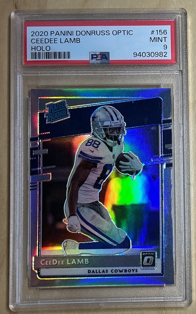 🔥2020 Panini Donruss Optic Rated Rookie RC CeeDee Lamb Holo #156 PSA 9 Cowboys