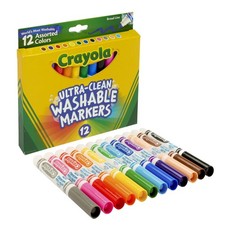 Crayola Broad Line Markers 12 Count , Washable Markers for Kids, Assorted Color
