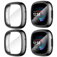  4-Pack for Fitbit Sense 2 /Versa 4 Screen Protector Case, Full Around Elect...
