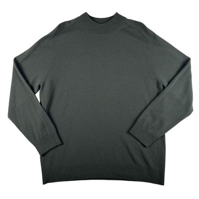 Steven Alan Sweater Mens Large Green Extra Fine Wool Mock Neck 