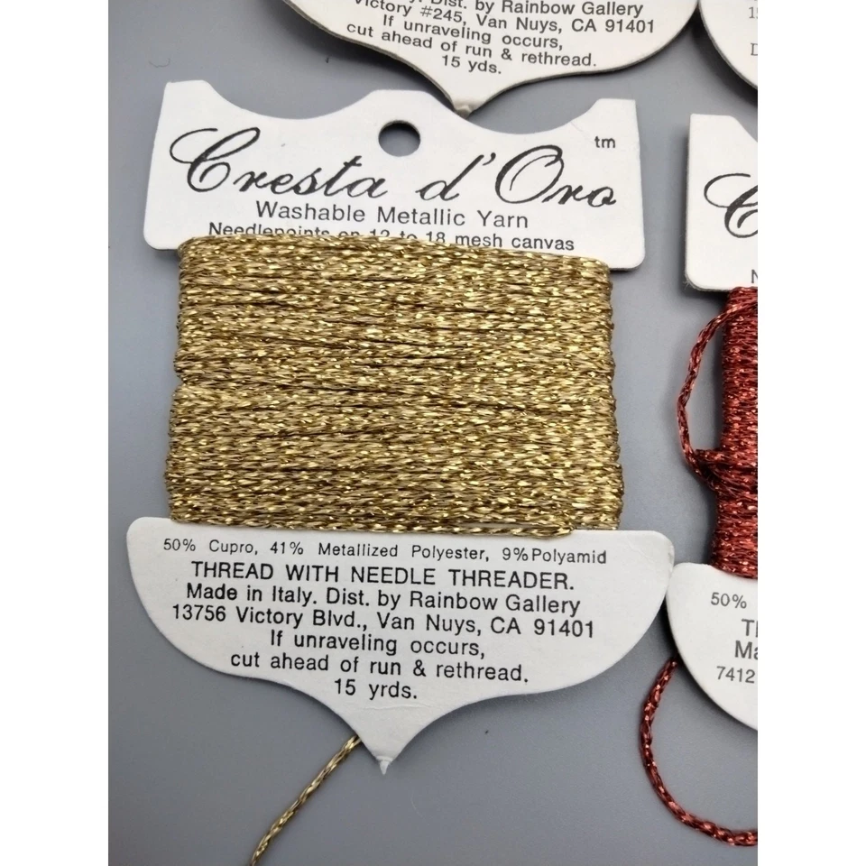 20x Rainbow Gallery Cresta d Oro Needlepoint Cross Stitch Metallic Thread (1) - Image 4 of 4