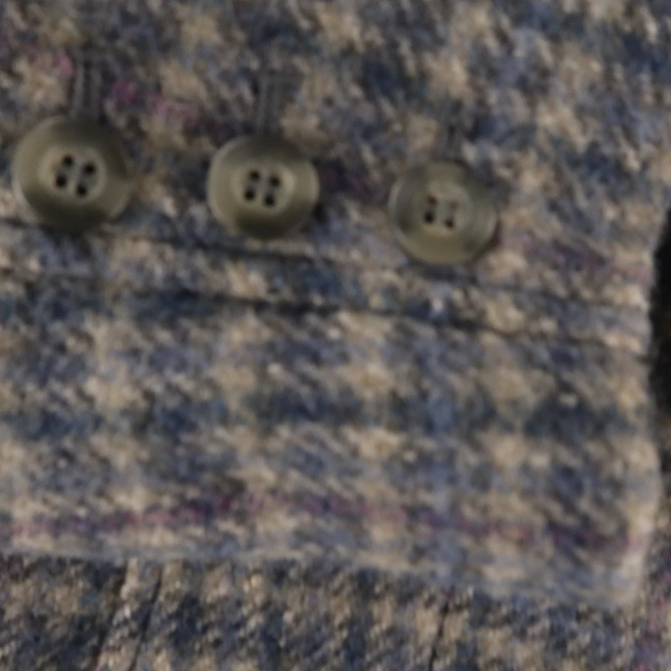 Chaqueta de tweed de colección para mujer 12 12P a cuadros 100 % lana forrada bolsillos blazer clásico Foto 4 de 4