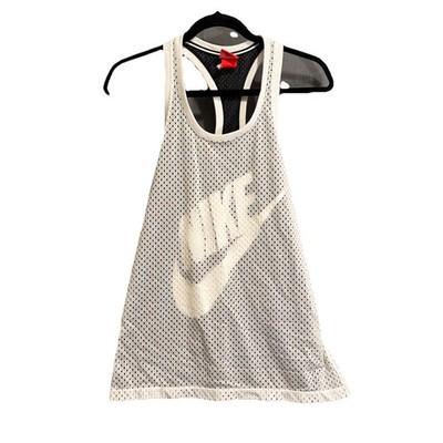 Vintage Nike Tank Top Medium White Black Double Layer Just Do It