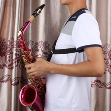 1Pcs Reusable Saxophone Shoulder Strap Black Harness with Durable Hook