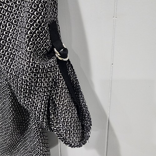 Michael Kors Blouse Black 3/4 Sleeve Diamond Front Button Small - Picture 4 of 8