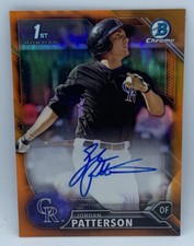 2016 1st Bowman Chrome Jordan Patterson Rockies Orange Auto 23/25