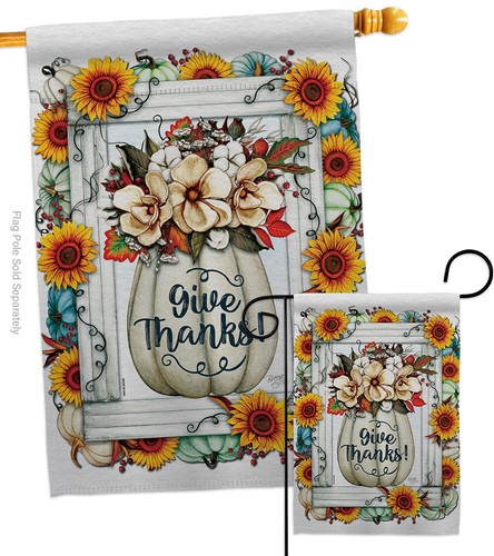 Pumpkins Wreath Garden Flag Falltime Thanksgiving Decorative Yard House Banner - Picture 4 of 19