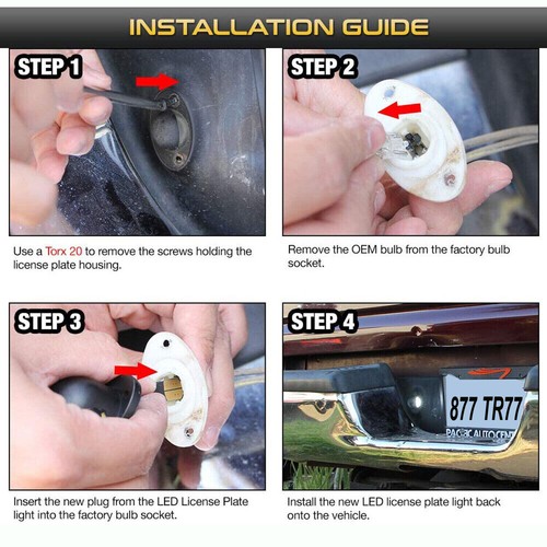 6000K LED License Plate Lamp Tag Light for 1994-2001 Dodge RAM 1500 2500 3500 - Picture 7 of 11