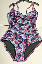 Swimsuits For All Women's Plus Size 24 Colorful one piece Bathing suit NWT