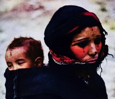 1951/60 Vintage IRVING PENN Berber Mother Baby Face Tattoo Morocco Photo Art