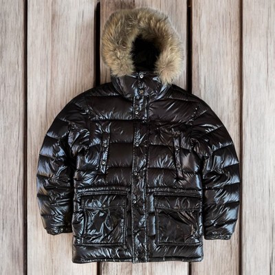 00S Used Down Jacket 90 Real Fur Y2K Men 