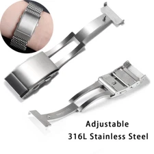 18mm 20mm 22mm Adjustable Ratchet Buckle 316L Stainless Steel Watch Strap Clasp