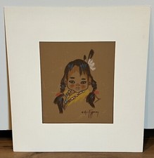 Gerda Christoffersen 'Oodees' #104 Apache Papoose Style Matted Print