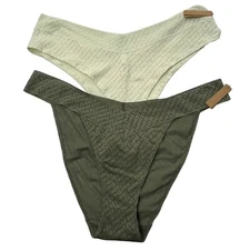 SKIMS Logo Mesh Boy Short Bone + Cheeky Brief Olive Womens 3X
