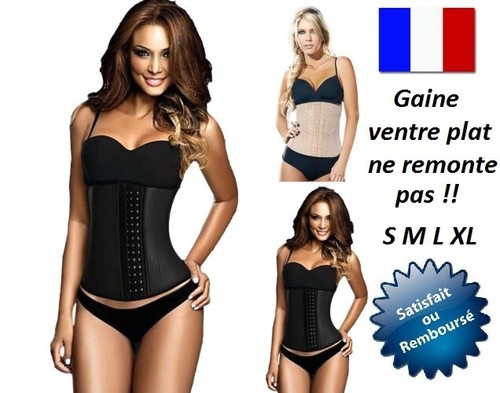 GAINE FEMME VENTRE PLAT 4 BALEINES ARMATURE MINCEUR CORSET SERRE TAILLE CEINTURE - Photo 4/4